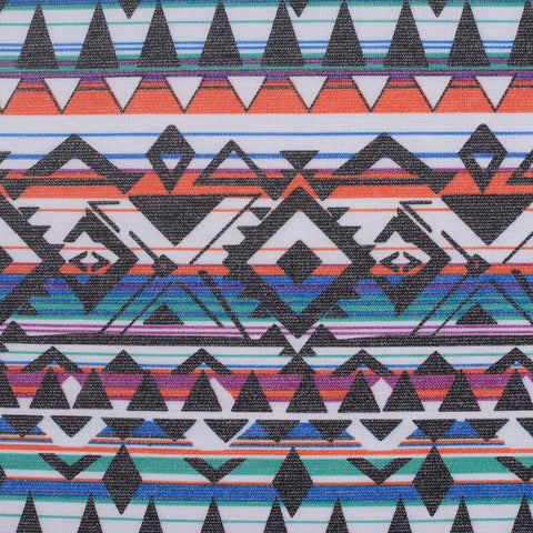 Black Geometric Ponte Knit, Polyester