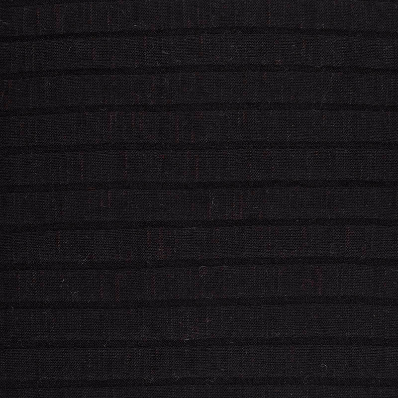 Striped Viscose Polyester Stretch Rib Knit Fabric, 215 gsm, 160 cm — Black