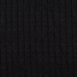 Striped Polyester Stretch Rib Knit Fabric — Black