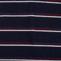 Navy Horizontal-Stripe Rib Knit, Viscose-Poly