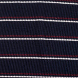 Navy Horizontal-Stripe Rib Knit, Viscose-Poly