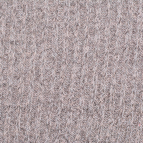 Heather Grey Marl Rib Knit, Poly-Viscose, 190 gsm