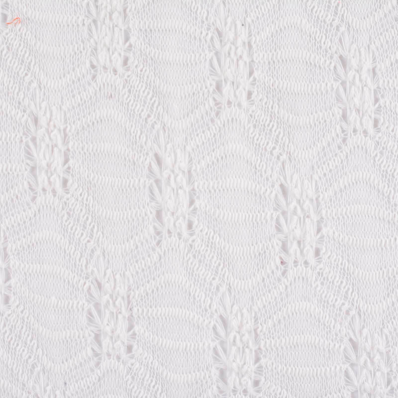 White Openwork-Floral Chunky Knit, Polyester