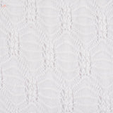 White Openwork-Floral Chunky Knit, Polyester