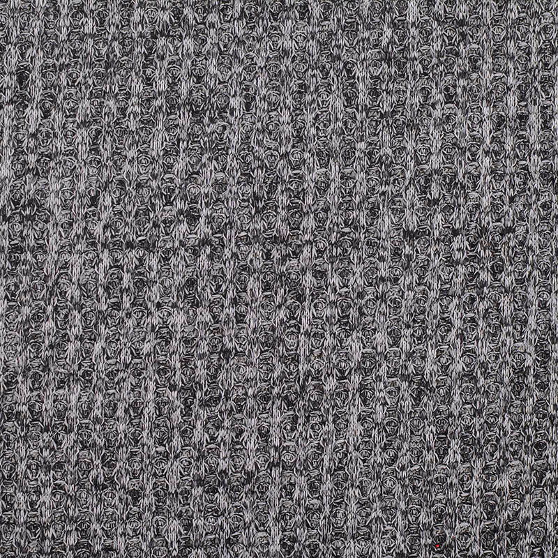 Black Marl Rib Knit, Poly-Viscose, 185 gsm, 160 cm