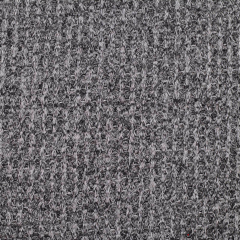 Black Marl Rib Knit, Poly-Viscose, 185 gsm, 160 cm