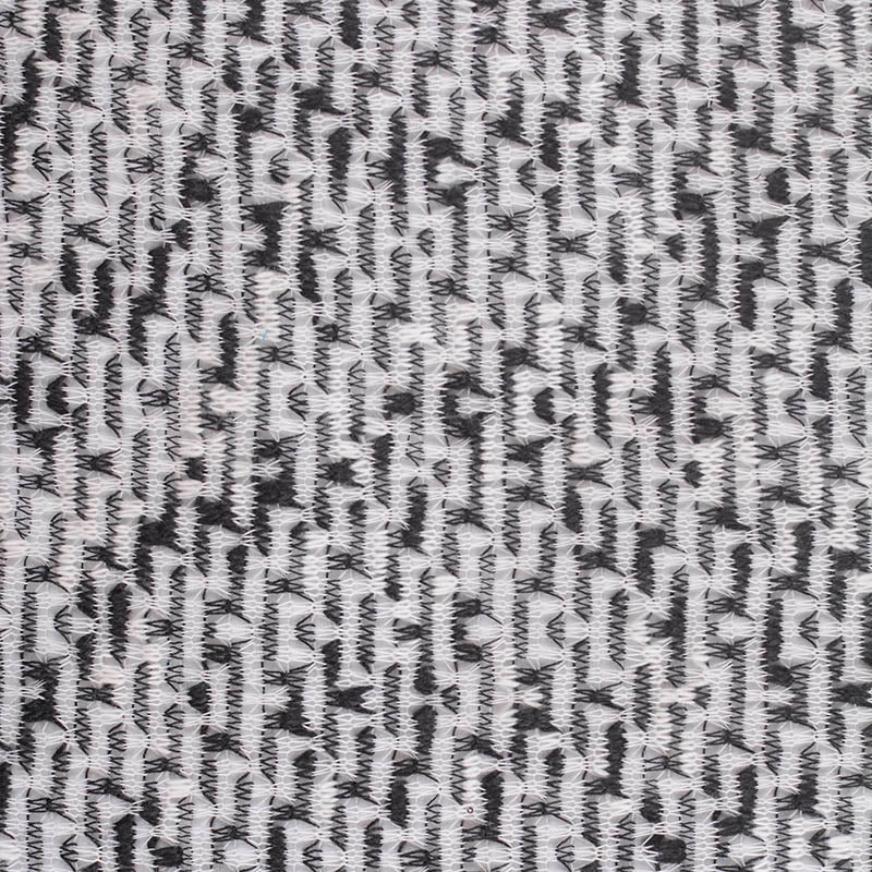 Black Geometric Chunky Knit, Poly-Viscose, 140 gsm