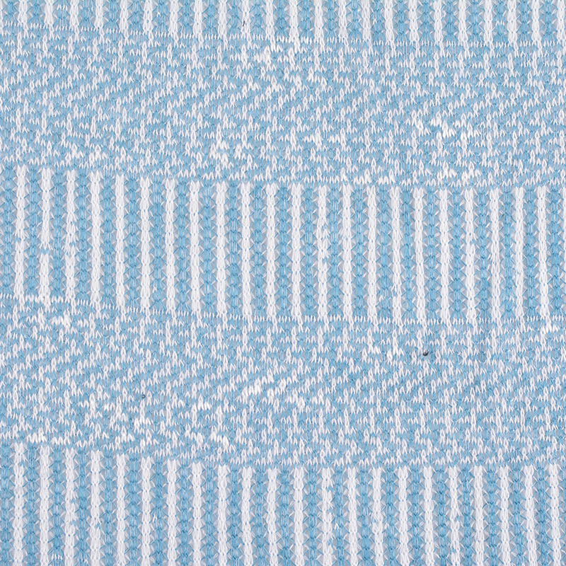 Light Blue Vertical-Stripe Chunky Knit, Viscose