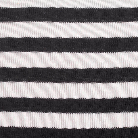 Striped Polyester Viscose Stretch Chunky Knit Fabric, 170 gsm, 160 cm — White