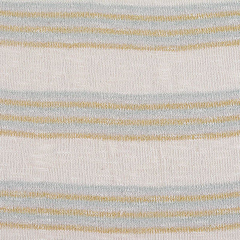 Light Blue Stripes Chunky Knit, Viscose-Metallic
