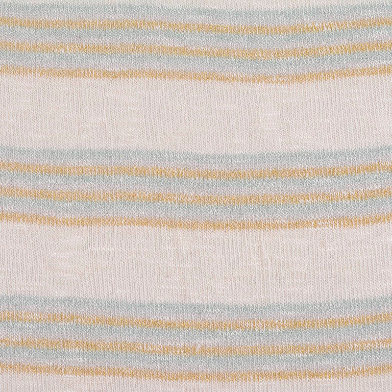 Light Blue Stripes Chunky Knit, Viscose-Metallic