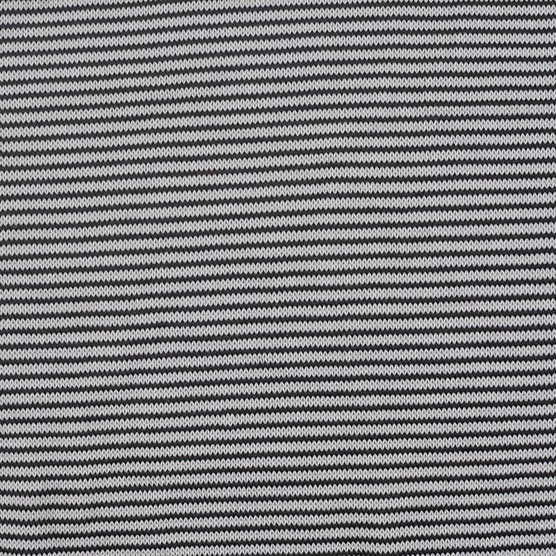 Black Horizontal-Stripe Chunky Knit, Polyester, 190 gsm