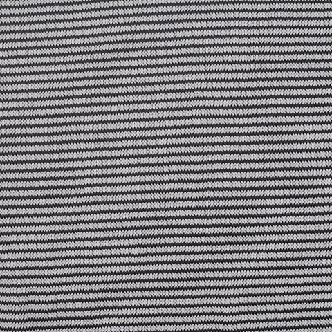 Black Horizontal-Stripe Chunky Knit, Polyester, 190 gsm