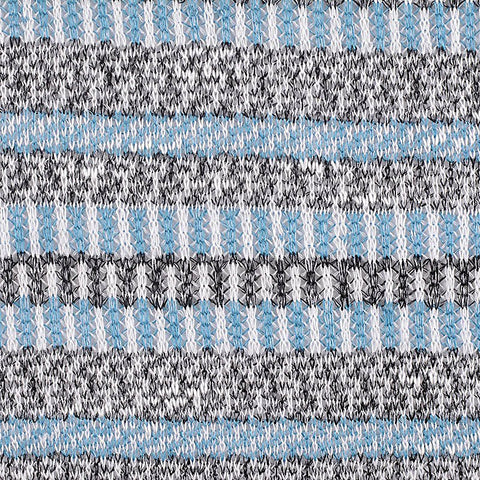 Light Blue Horizontal-Stripe Chunky Knit, Viscose