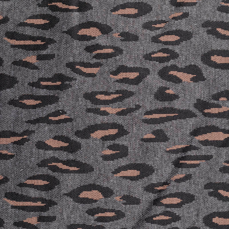 Grey Leopard Jacquard, Polyester, 240 gsm, 170 cm, ref EF-10454