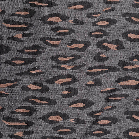 Grey Leopard Jacquard, Polyester, 240 gsm, 170 cm, ref EF-10454