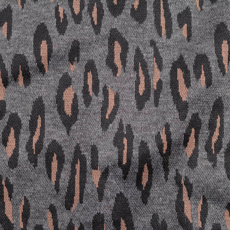 Grey Leopard Jacquard, Polyester, 240 gsm, 170 cm, ref EF-10460