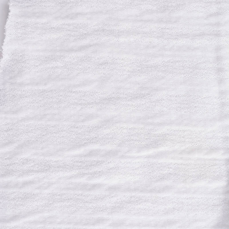 White Textured-Stripe Jersey Knit, Polyester
