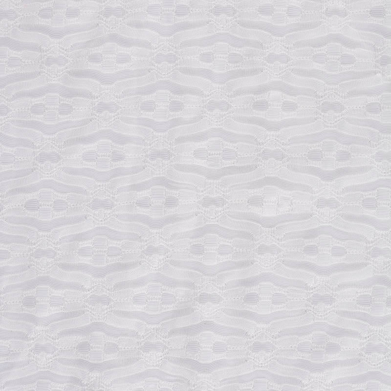 White Wavy-Band Jersey Knit, Polyester
