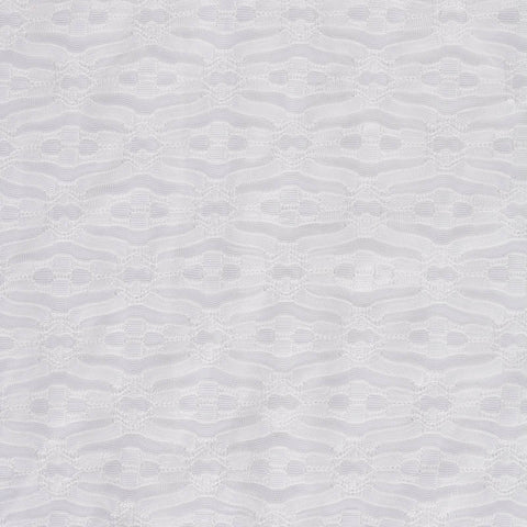 White Wavy-Band Jersey Knit, Polyester