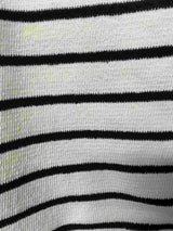 Black Horizontal-Stripe French Terry, Cotton-Poly