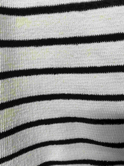 Black Horizontal-Stripe French Terry, Cotton-Poly, 228 gsm
