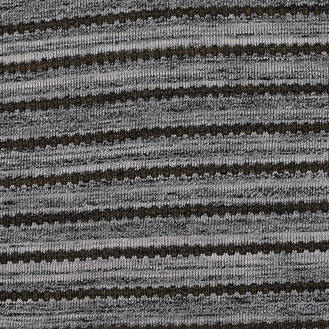 Dark Olive Stripes Jersey Knit, Cotton-Poly