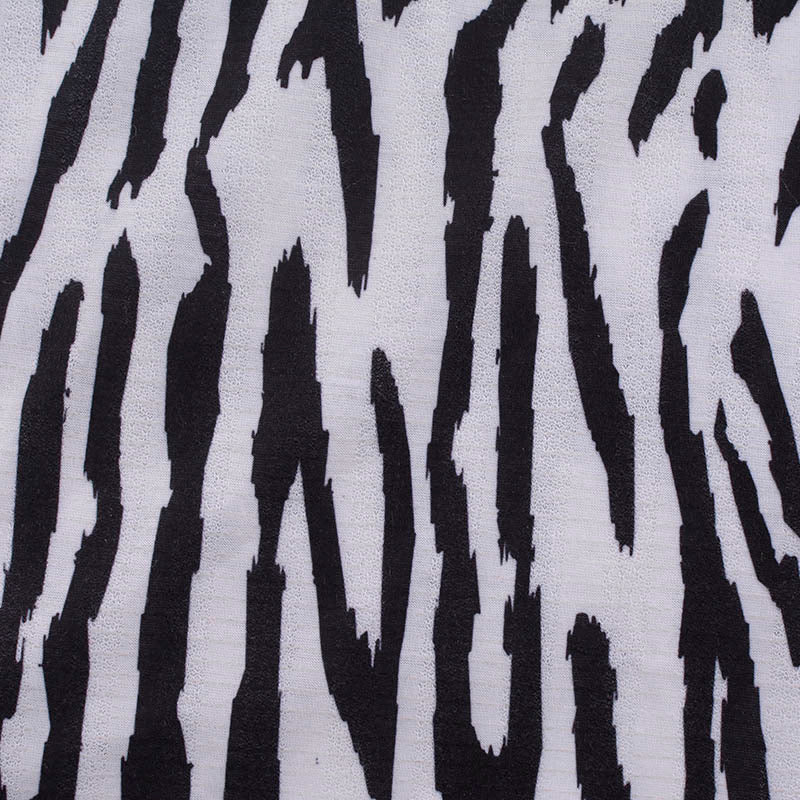 Black Zebra Jersey Knit, Polyester, 160 gsm
