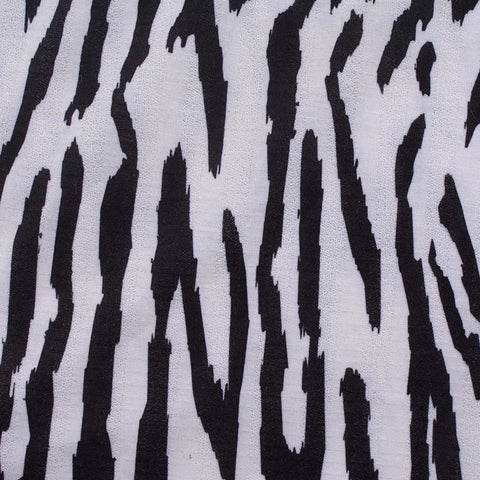 Black Zebra Jersey Knit, Polyester, 160 gsm