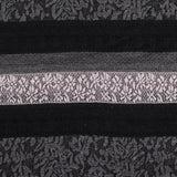 Black Horizontal-Stripe Jacquard, Poly-Viscose