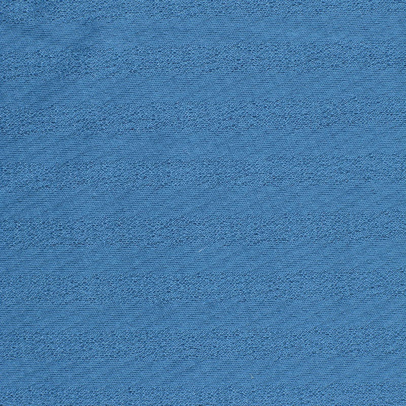 Blue Horizontal-Band Jersey Knit, Polyester