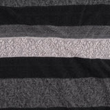 Black Horizontal-Stripe Jacquard, Poly-Viscose