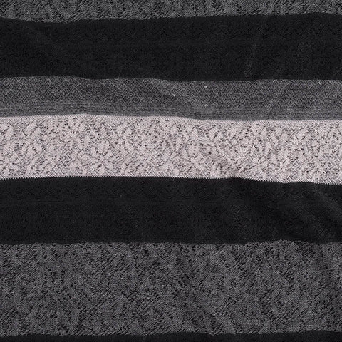 Black Horizontal-Stripe Jacquard, Poly-Viscose, 100 gsm, 160 cm, ref EF-10578