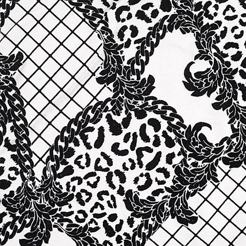 Black Leopard Ponte Knit, Viscose-Nylon