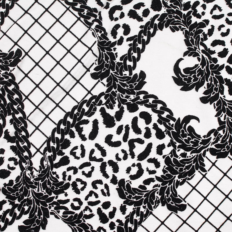 Black Leopard Ponte Knit, Viscose-Nylon