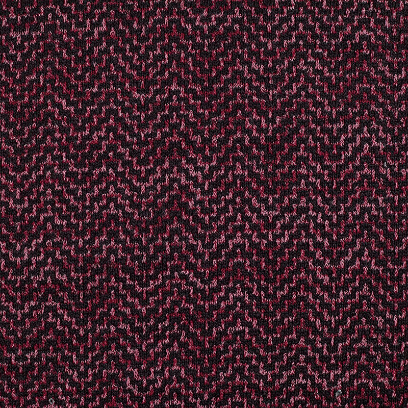 Dark Red Fine-Chevron Jersey Knit, Polyester