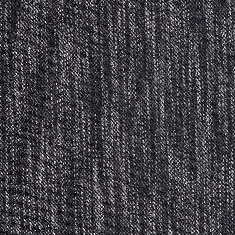 Black Vertical-Stripe Interlock Knit, Polyester, 360 gsm