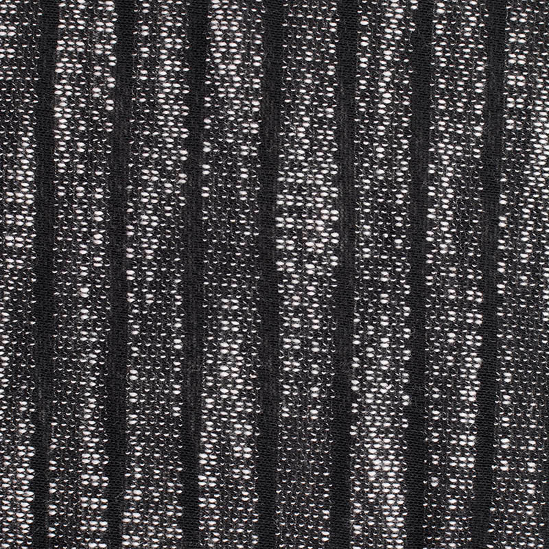 Black Vertical-Stripe Chunky Knit, Poly-Cotton, 190 gsm