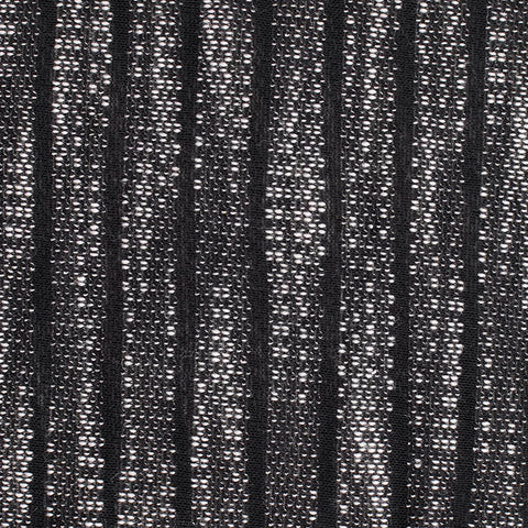 Black Vertical-Stripe Chunky Knit, Poly-Cotton, 190 gsm