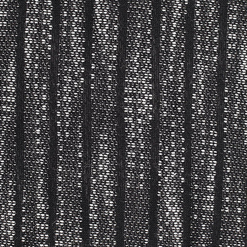 Black Vertical-Stripe Chunky Knit, Poly-Cotton, 190 gsm