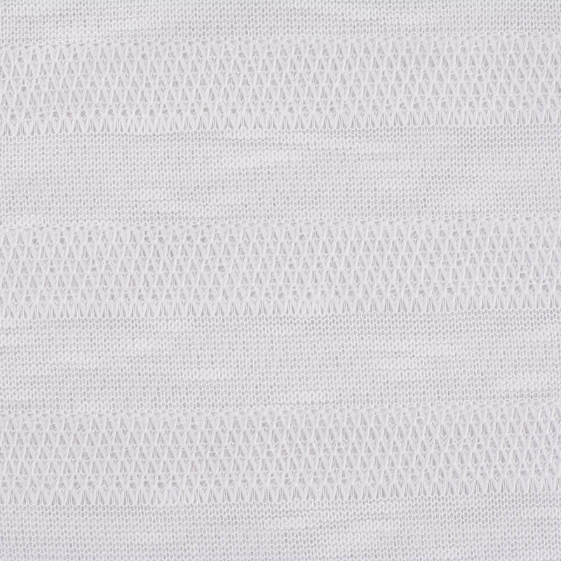 White Horizontal-Band Chunky Knit, Polyester, 190 gsm