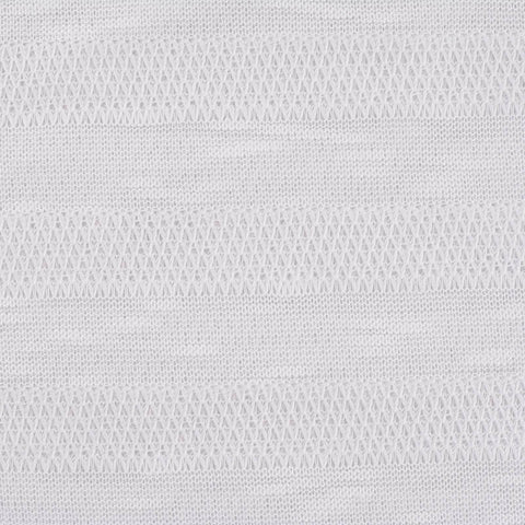 White Horizontal-Band Chunky Knit, Polyester, 190 gsm