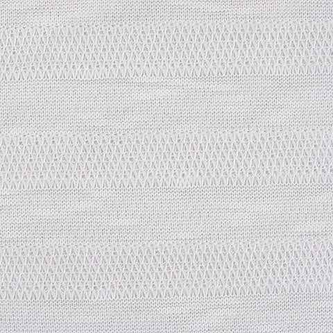 White Horizontal-Band Chunky Knit, Polyester, 190 gsm