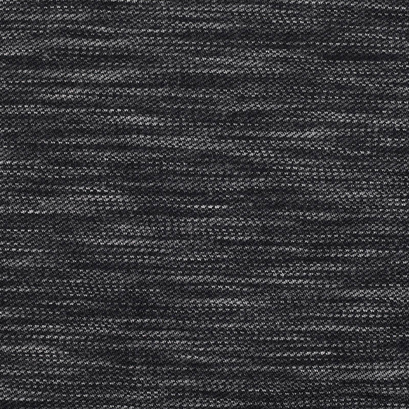 Dark Grey Heathered-Marl Interlock Knit, Polyester, 360 gsm