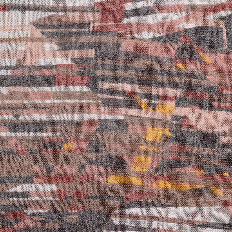 Brown Lines Chunky Knit, Poly-Viscose