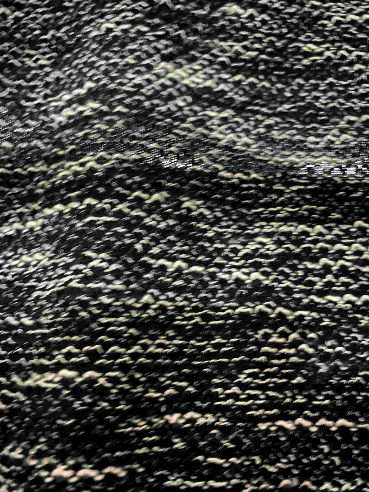 Light Green Marl Chunky Knit, Poly-Cotton, 305 gsm