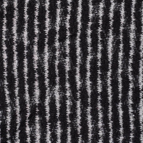 Black Vertical-Stripe Chunky Knit, Viscose-Poly