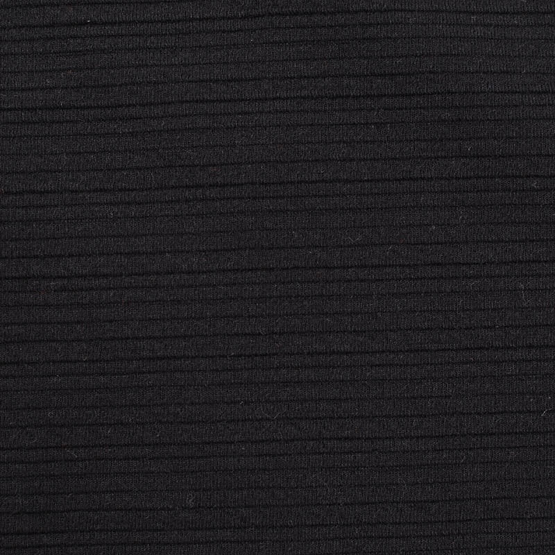Yarn-Dyed Polyester Stretch Knit Fabric, 340 gsm, 150 cm — Black, ref EF-10751