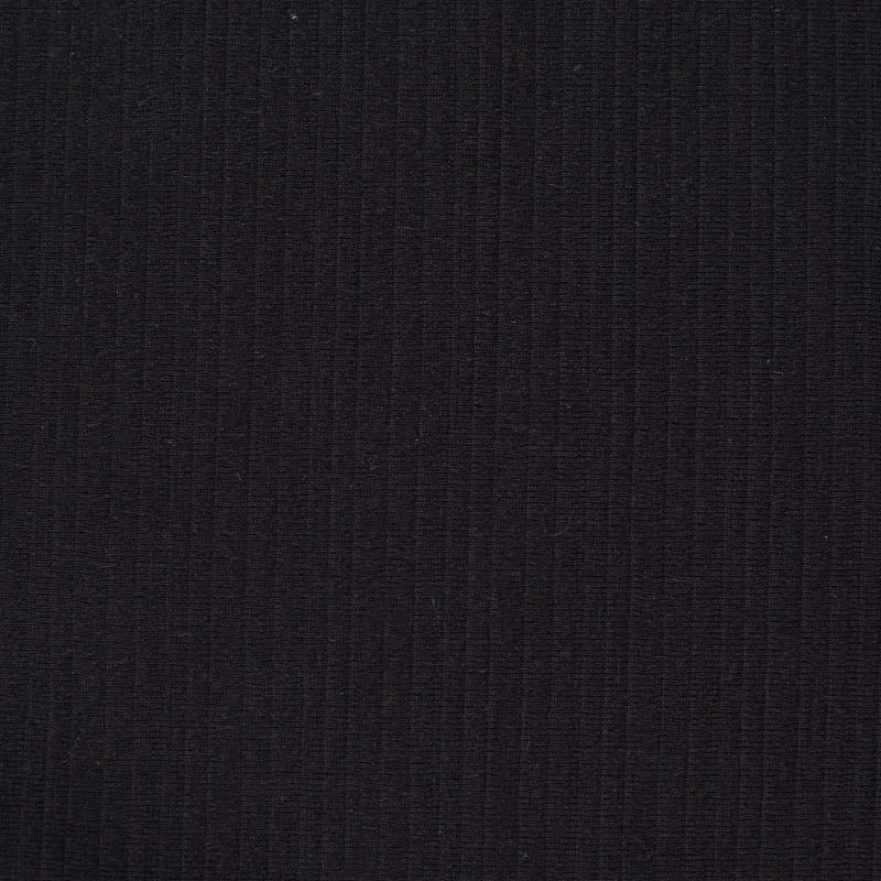 Yarn-Dyed Polyester Stretch Knit Fabric, 340 gsm, 150 cm — Black, ref EF-10752