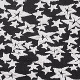 White Irregular-Star Interlock Knit, Poly-Viscose — texture